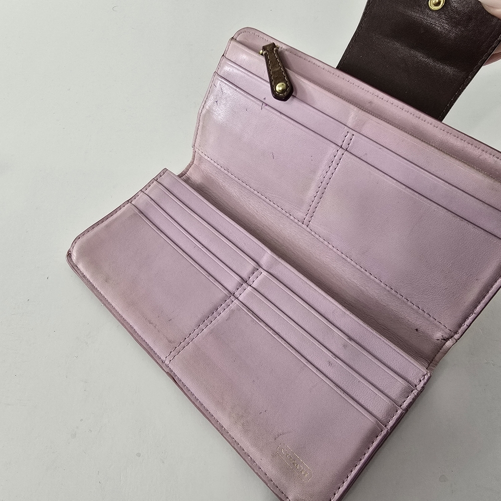 Coach Madison Op Art Optic Carriage Leather Wallet CC Checkbook Clutch Snap Y2k - Picture 7 of 11
